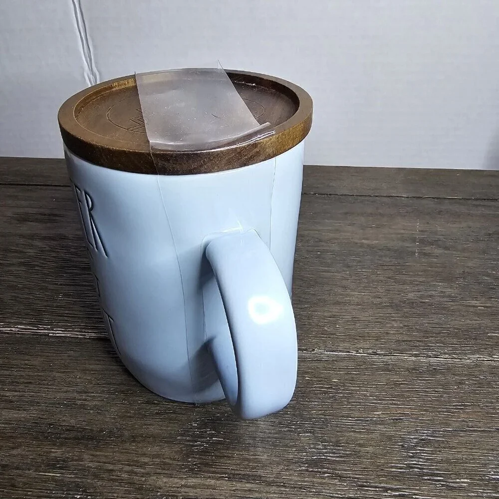 NWT Rae Dunn Artisan Easter Egg Hunt Pastel Blue Mug Wood Topper 2021 Magenta